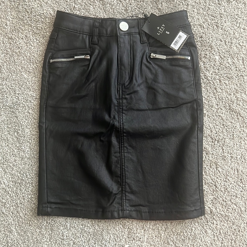 Black leather like skirt. US size 2. UK 6. EU 34